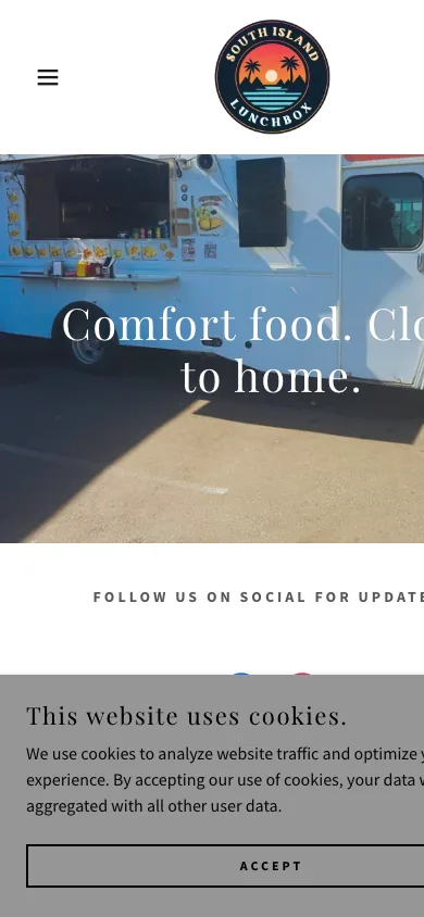 The old homepage on a phone. The headline runs off the right edge of the screen and a cookie banner covers most of what is left.